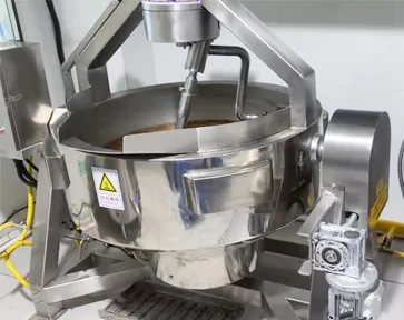 Semi automatic planetary frying pan for boiling lard